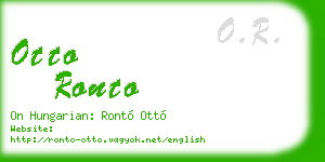 otto ronto business card
