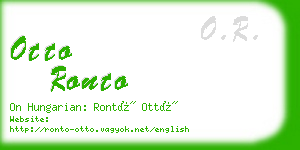 otto ronto business card